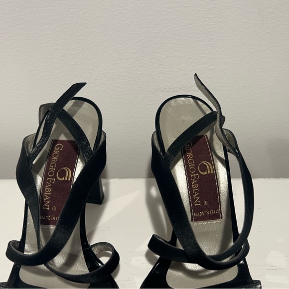 Giorgio Fabiani Black Leather Strappy Heels US 6 EU 36 1/2 made in Italy 🇮🇹 - Picture 7 of 9